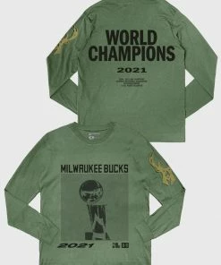 The Loyalist The Bucks 2021 World Champions Green Long Sleeve T-Shirt Basketball