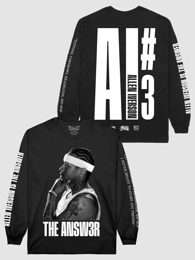 Loyalist Allen Iverson THE ANSW3R Black Long Sleeve T-Shirt Basketball