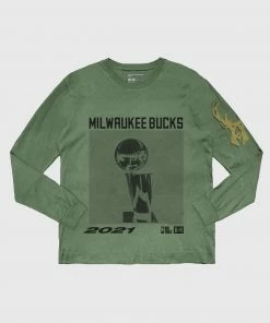 The Loyalist The Bucks 2021 World Champions Green Long Sleeve T-Shirt Basketball