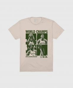 The Loyalist The Bucks 2021 World Champs Cream X Green T-Shirt Basketball