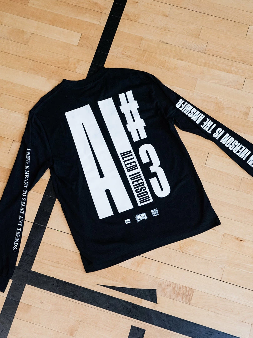Loyalist Allen Iverson THE ANSW3R Black Long Sleeve T-Shirt Basketball